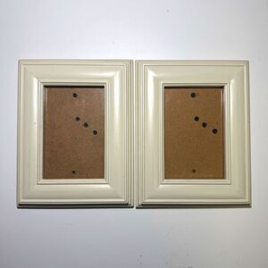 Burnes White Wood Photo Frame 6x8, Fits 3x5, Wall Mountable, Tabletop set of 2